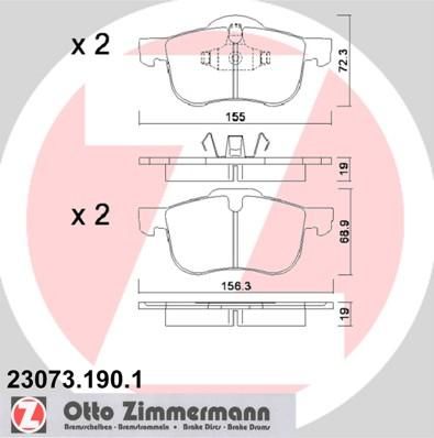 ZIMMERMANN Колодки торм.пер. (23073.190.1)