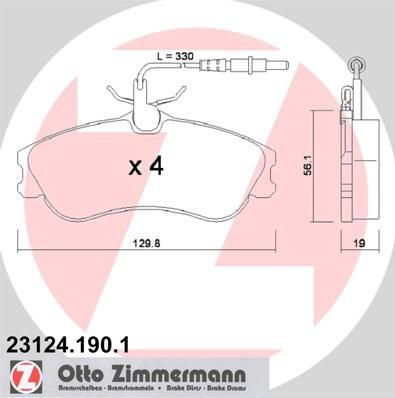 Zimmermann 23124.190.1 комплект тормозных колодок, дисковый тормоз на PEUGEOT PARTNER фургон (5)