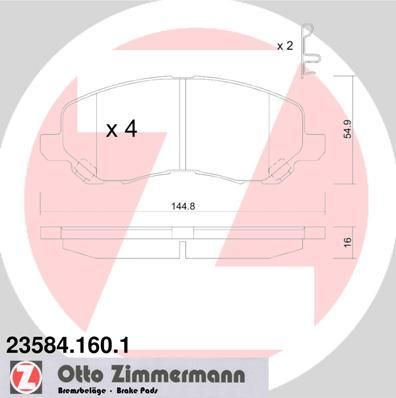 ZIMMERMANN Комплект тормозных колодок, диско (23584.160.1)