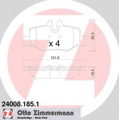 ZIMMERMANN Комплект тормозных колодок, диско (24008.185.1)