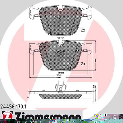 ZIMMERMANN Колодки торм.зад. (24458.170.1)