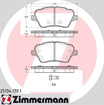ZIMMERMANN ??????? ????????? ???????? FORD B-MAX, FIESTA VI (251341701)