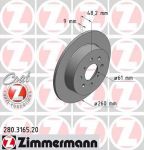 ZIMMERMANN Диск торм.зад. Honda Civic 01> заказ не менее 2 единиц (280.3165.20)