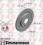 Zimmermann 280.3188.20 тормозной диск на HONDA CIVIC IX (FK)