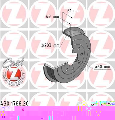 Zimmermann 430.1788.20 тормозной барабан на OPEL CORSA D Van