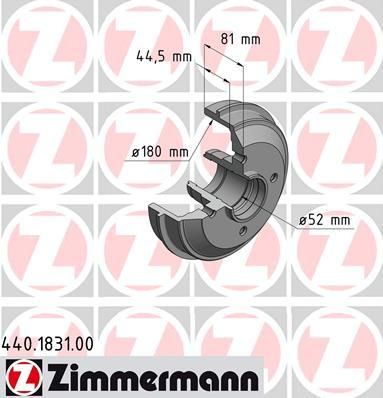Zimmermann 440.1831.00 тормозной барабан на PEUGEOT 306 (7B, N3, N5)