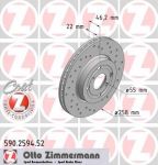 Zimmermann 590.2594.52 тормозной диск на TOYOTA YARIS (NHP13_, NSP13_, NCP13_, KSP13_, NLP13_)