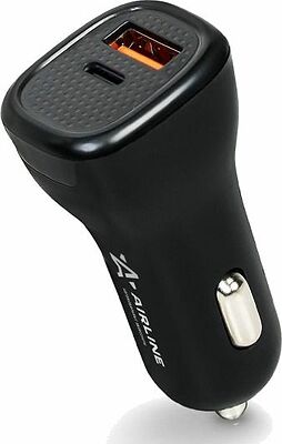Airline ACH-CQC3 автомобильный адаптер USB Type-C PD и USB QC 3.0, 12/24 В