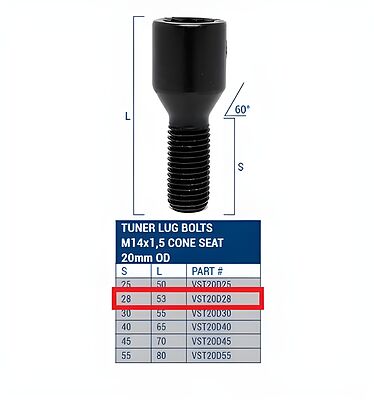 Bimecc VST20D28-ZNNI Болт Внутр.Звезда 14X1.5X28 Черная D20mm