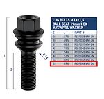 Bimecc PS19D58-MW-ZN Болт CH19 14X1.5X58 Сф.14 Подвижн. шайба Чёрн.
