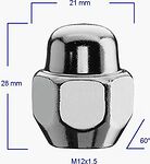 Bimecc DKIA01-OE Гайка CH21 12X1.5X28 Закр.Цинк+Хр.Колп.