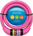 ЧЕТЫРЕ СЕЗОНА 79-0204 Замок тросовый кодовый взломостойкий для велосипедов и колясок 100см розовый ЧЕТЫРЕ СЕЗОНА