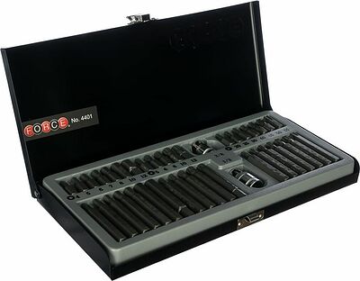 FORCE 4401 набор бит Hex, Torx, Spline 10 мм с держателями 3/8