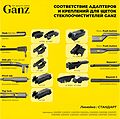 Ganz GIS01018 бескаркасная щётка стеклоочистителя 480 мм (19″), 8 адаптеров Ganz GIS01018 бескаркасная щётка стеклоочистителя 480 мм (19″), 8 адаптеров