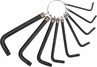 Kranz KR-12-5203 Набор ключей имбусовых TORX KRANZ T10-T50, CrV, 9 шт., оксидированные, на кольце