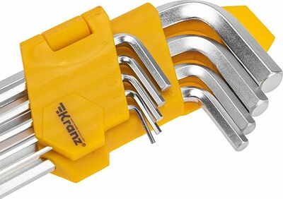 Kranz KR-12-5211 Набор ключей имбусовых HEX KRANZ 1,5-10 мм, CrV, 9 шт., удлиненные, с шаром