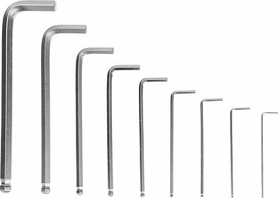 Kranz KR-12-5211 Набор ключей имбусовых HEX KRANZ 1,5-10 мм, CrV, 9 шт., удлиненные, с шаром
