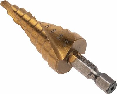 Kranz KR-12-6611 Сверло по металлу ступенчатое ТИТАН 4,0-20,0мм, 76мм, 65 HRC, Р6М5 TiN KRANZ