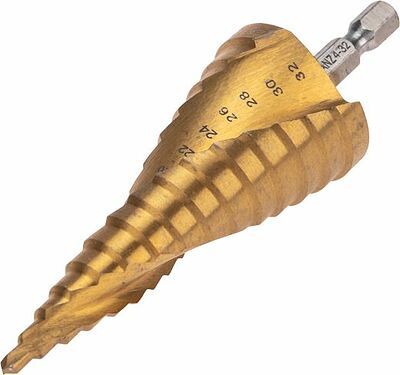 Kranz KR-12-6613 Сверло по металлу ступенчатое ТИТАН 4,0-32,0мм, 102мм, 65 HRC, Р6М5 TiN KRANZ
