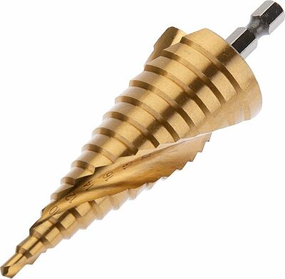 Kranz KR-12-6613 Сверло по металлу ступенчатое ТИТАН 4,0-32,0мм, 102мм, 65 HRC, Р6М5 TiN KRANZ