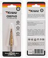 Kranz KR-12-6615 Сверло ступенчатое, 4-5-6-7-8-9-10-11-12мм, Р6М5, ТИТАН, шестигр. хвостовик KRANZ