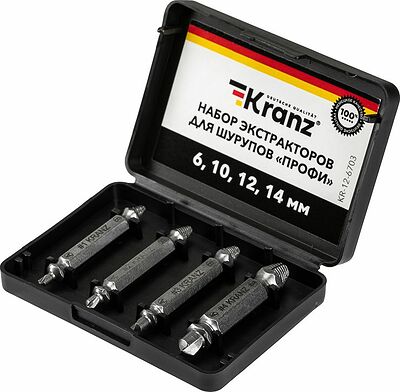 Kranz KR-12-6703 Набор экстракторов для шурупов Профи KRANZ