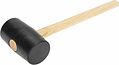 Kranz KR-12-8145 Киянка резиновая 910 г, черная резина, деревянная рукоятка KRANZ Kranz KR-12-8145 Киянка резиновая 910 г, черная резина, деревянная рукоятка KRANZ