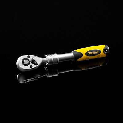 Kranz KR-12-8413 Ключ телескопический трещоточный 1/4, 162-210мм, CrV, двухкомпонентная рукоятка KRANZ
