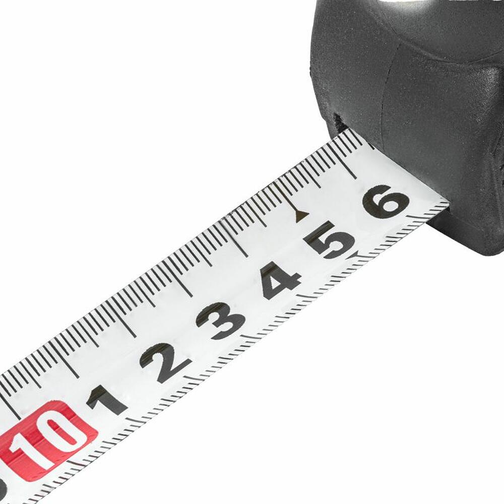 Kranz KR-12-9024 Рулетка Selbstfixierung, 10м x 25мм, магнитный двухсторонний зацеп, нейлон, двухсторонняя шкала, автоматическая фиксация KRANZ