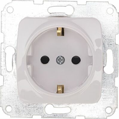 Kranz KR-78-0211 DEA Розетка 1-ая с/з с/у 16А мех. Бел KRANZ