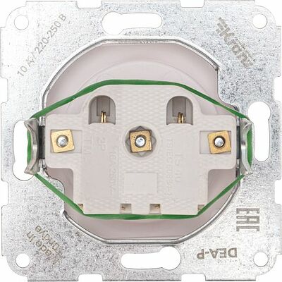 Kranz KR-78-0214 DEA Розетка 1-ая керамика б/з с/у 10А мех. Бел KRANZ