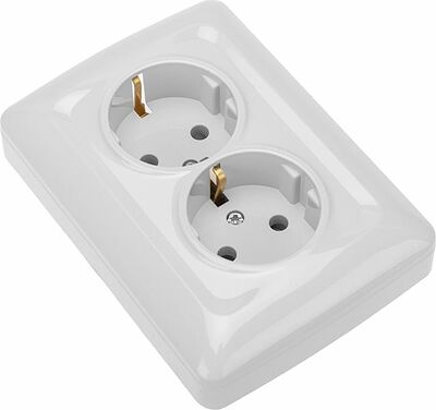 Kranz KR-78-0218 DEA Розетка 2-ая с/з с/у 16А Бел KRANZ