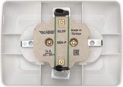 Kranz KR-78-0220 DEA Розетка 2-ая керамика с/з с/у 16А Бел KRANZ