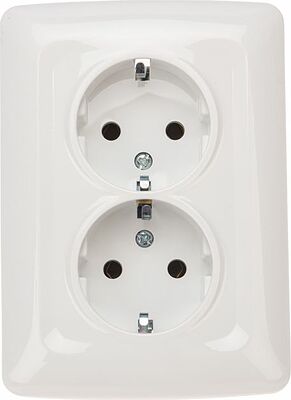 Kranz KR-78-0220 DEA Розетка 2-ая керамика с/з с/у 16А Бел KRANZ