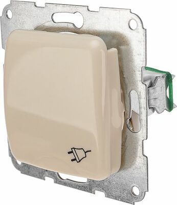Kranz KR-78-0243 DEA Розетка 1-ая с/з с крышкой с/у 16А мех. Беж KRANZ