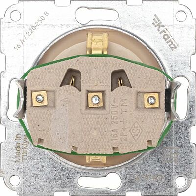 Kranz KR-78-0245 DEA Розетка 1-ая керамика с/з с/у 16А мех. Беж KRANZ