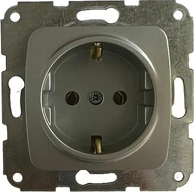Kranz KR-78-0271 DEA Розетка 1-ая с/з с/у 16А мех. Серебряный металлик KRANZ