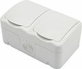 Kranz KR-78-0606 Блок горизонтальный 2 розетки Mini OG IP54 с/з, о/у, белый KRANZ