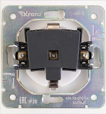 Kranz KR-78-0701-4 Розетка STRONG 1-ая с/з с/у, со шторками 16А жемчуг KRANZ