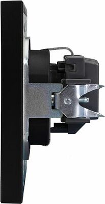 Kranz KR-78-0701-5 Розетка STRONG 1-ая с/з с/у, со шторками 16А антрацит KRANZ