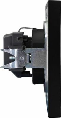 Kranz KR-78-0701-5 Розетка STRONG 1-ая с/з с/у, со шторками 16А антрацит KRANZ