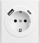 Kranz KR-78-0704-4 Розетка STRONG 1-ая с/з с/у з/ш 16А с USB A+C быстрой зарядки 5В/3А жемчуг KRANZ