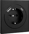 Kranz KR-78-0704-5 Розетка STRONG 1-ая с/з с/у з/ш 16А с USB A+C быстрой зарядки 5В/3А антрацит KRANZ