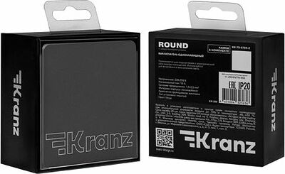 Kranz KR-78-0705-2 Выключатель ROUND 1 кл 10А с/у титан KRANZ