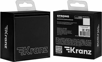 Kranz KR-78-0705-5 Выключатель STRONG 1 кл 10А с/у антрацит KRANZ