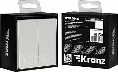 Kranz KR-78-0711-4 Выключатель STRONG 2 кл для жалюзи возвратный 10А с/у жемчуг KRANZ