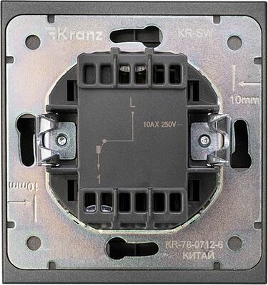 Kranz KR-78-0712-6 Выключатель STRONG 1 кл возвратный 10А с/у графит KRANZ