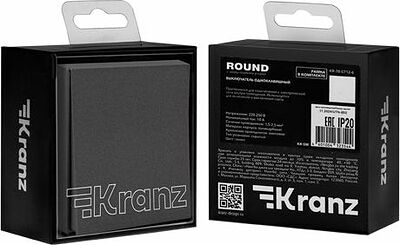 Kranz KR-78-0712-6 Выключатель STRONG 1 кл возвратный 10А с/у графит KRANZ