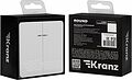 Kranz KR-78-0714-1 Выключатель ROUND 2 кл с подсветкой 10А с/у перламутр KRANZ