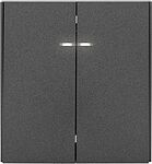 Kranz KR-78-0714-6 Выключатель STRONG 2 кл с подсветкой 10А с/у графит KRANZ